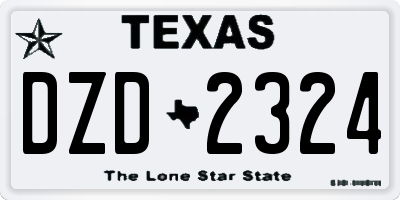 TX license plate DZD2324