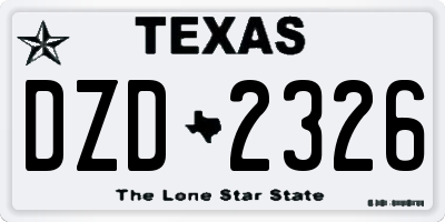 TX license plate DZD2326