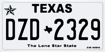 TX license plate DZD2329