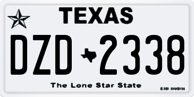 TX license plate DZD2338
