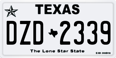 TX license plate DZD2339