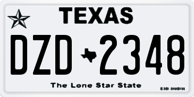 TX license plate DZD2348