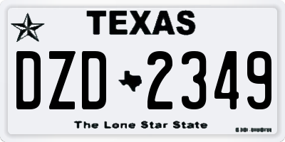 TX license plate DZD2349