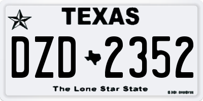 TX license plate DZD2352
