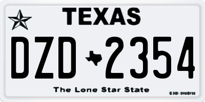 TX license plate DZD2354