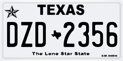 TX license plate DZD2356