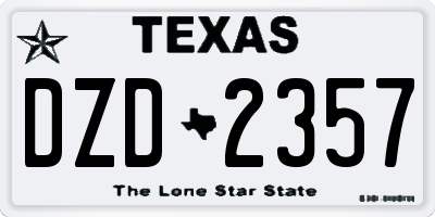TX license plate DZD2357