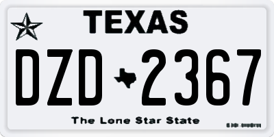 TX license plate DZD2367