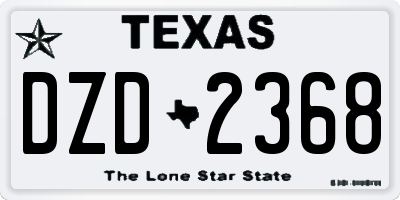 TX license plate DZD2368