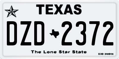 TX license plate DZD2372