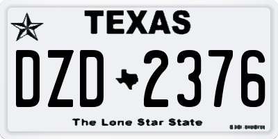 TX license plate DZD2376