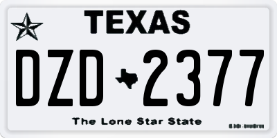 TX license plate DZD2377
