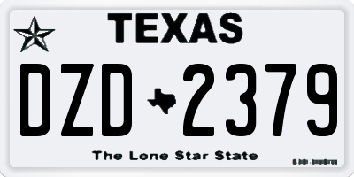 TX license plate DZD2379