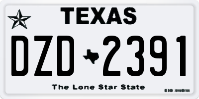 TX license plate DZD2391