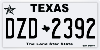 TX license plate DZD2392
