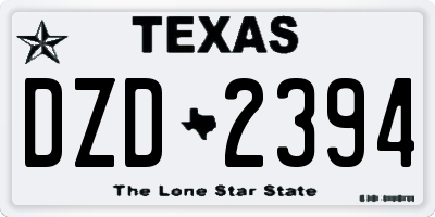 TX license plate DZD2394
