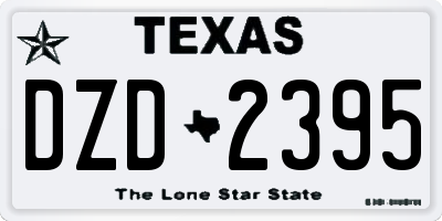 TX license plate DZD2395
