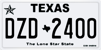 TX license plate DZD2400
