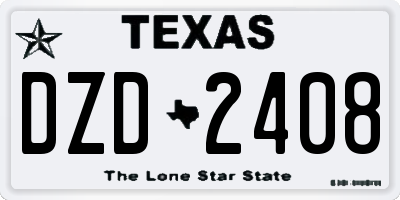 TX license plate DZD2408