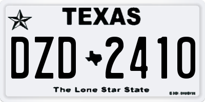 TX license plate DZD2410