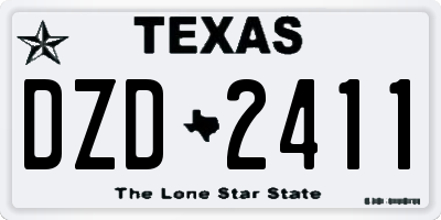 TX license plate DZD2411