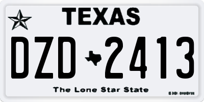 TX license plate DZD2413