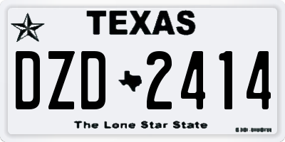 TX license plate DZD2414