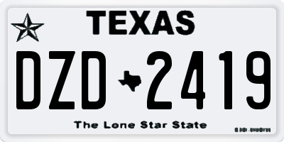 TX license plate DZD2419