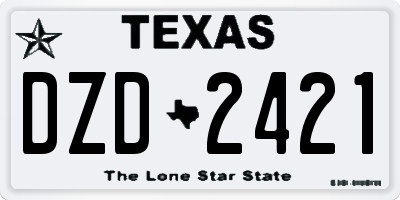 TX license plate DZD2421