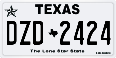TX license plate DZD2424