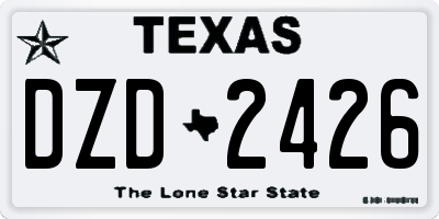 TX license plate DZD2426