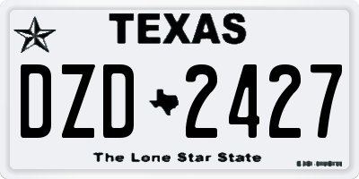 TX license plate DZD2427