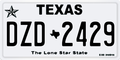 TX license plate DZD2429