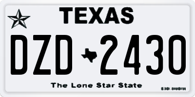 TX license plate DZD2430