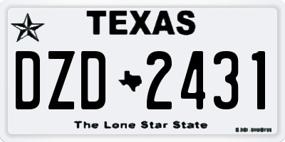 TX license plate DZD2431