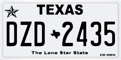 TX license plate DZD2435