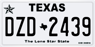 TX license plate DZD2439