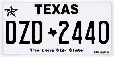 TX license plate DZD2440
