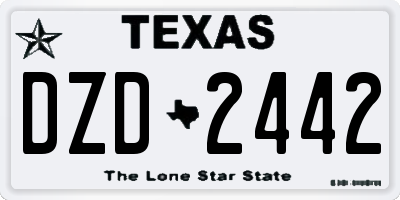 TX license plate DZD2442
