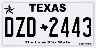 TX license plate DZD2443