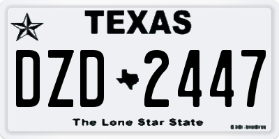 TX license plate DZD2447