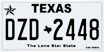 TX license plate DZD2448