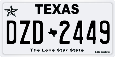 TX license plate DZD2449