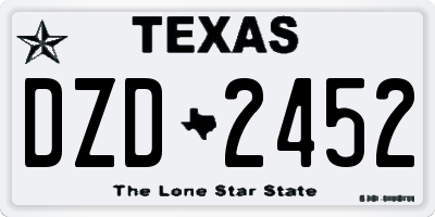 TX license plate DZD2452