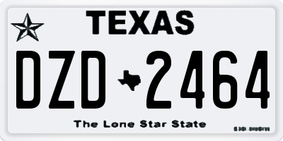 TX license plate DZD2464