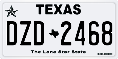 TX license plate DZD2468