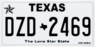 TX license plate DZD2469