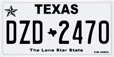 TX license plate DZD2470