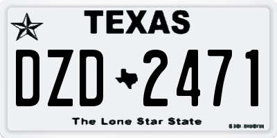 TX license plate DZD2471