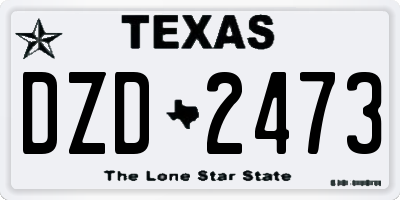 TX license plate DZD2473